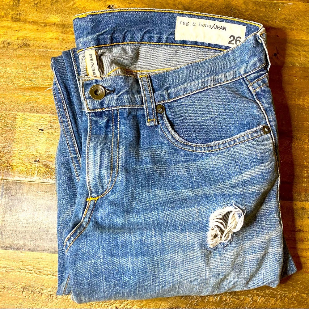 Rag & Bone Distressed Boyfriend Jeans